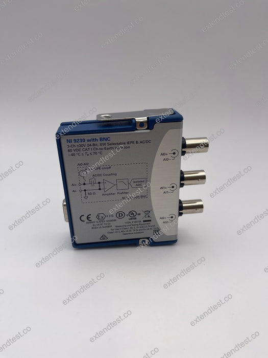 NI 9230 BNC - 3-Channel, 12.8 kS/s/channel, ±30 V, C Series Sound and Vibration Input Module