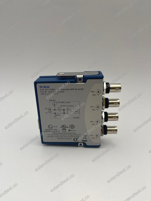 NI 9234 - Sound and Vibration Module, AC/DC Coupling, 4-Channel, 24 bit, 51.2 kSPS, BNC